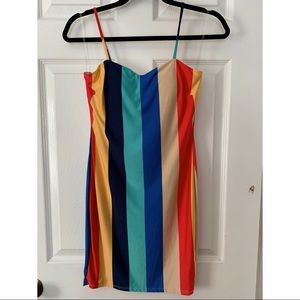 Fashion Nova Multicolored Strip Dress